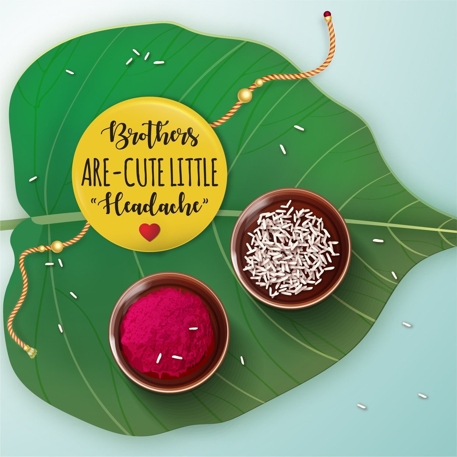 Indianvibez Brothers are Cute Little Headache Metal Rakhi with Fridge Magnet - Kids Rakhi - Swadesiicart