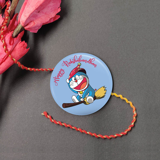 Indianvibez Doraemon Metal Rakhi with Fridge Magnet - Kids Rakhi - Swadesiicart
