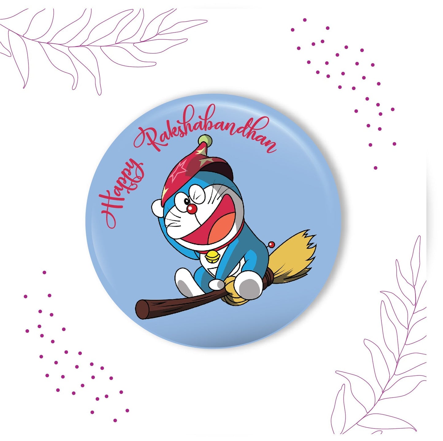 Indianvibez Doraemon Metal Rakhi with Fridge Magnet - Kids Rakhi - Swadesiicart