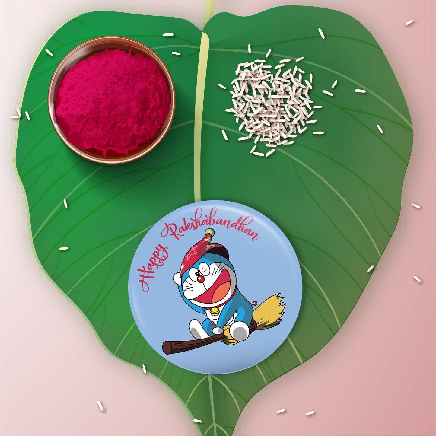 Indianvibez Doraemon Metal Rakhi with Fridge Magnet - Kids Rakhi - Swadesiicart