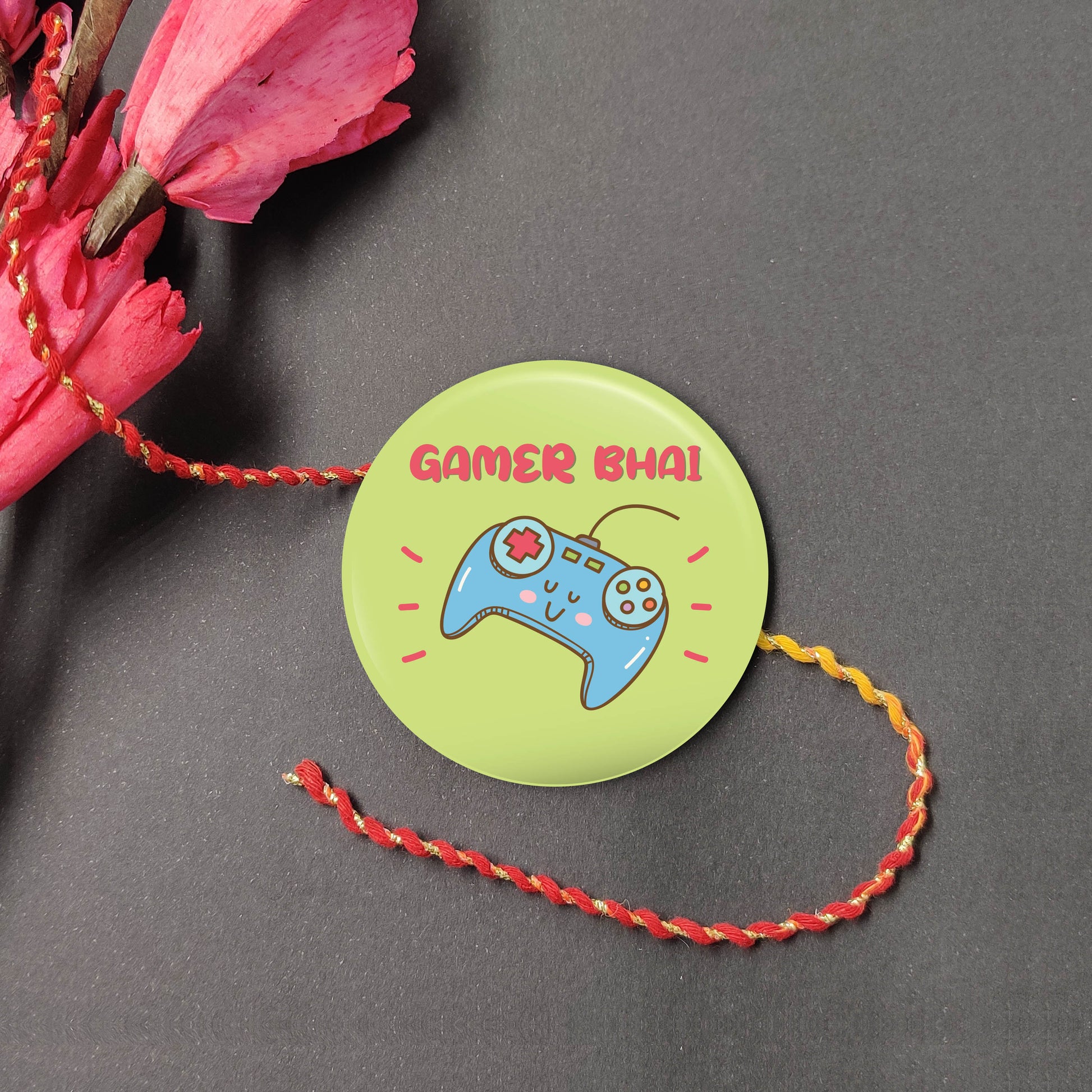 Indianvibez Gamer Bhai Metal Rakhi with Fridge Magnet - Kids Rakhi - Swadesiicart