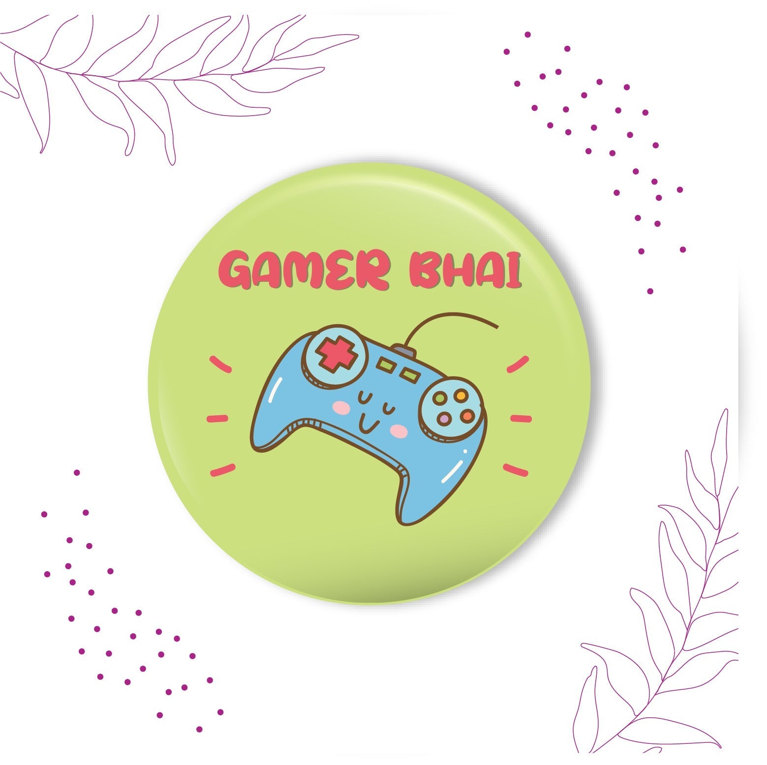Indianvibez Gamer Bhai Metal Rakhi with Fridge Magnet - Kids Rakhi - Swadesiicart