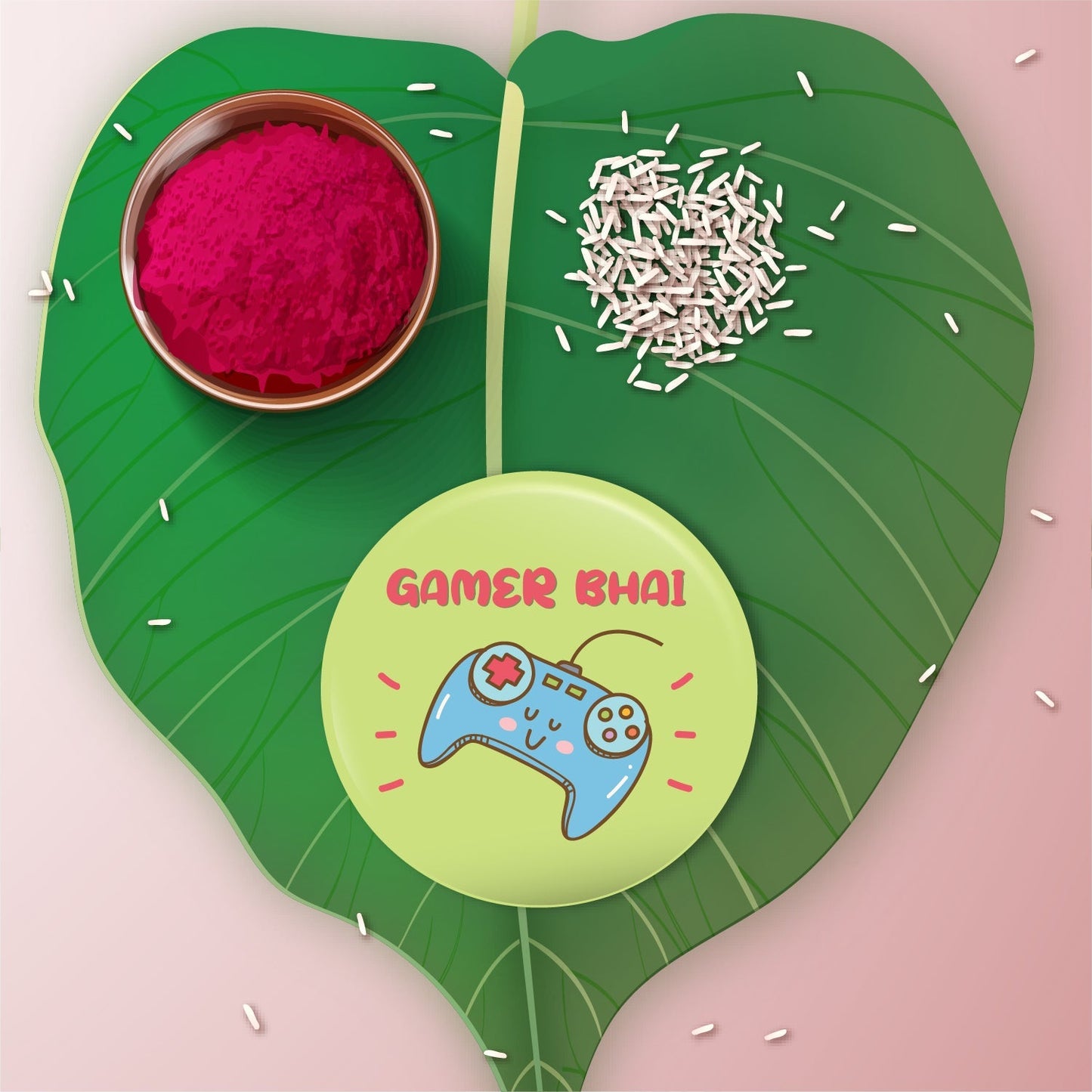 Indianvibez Gamer Bhai Metal Rakhi with Fridge Magnet - Kids Rakhi - Swadesiicart