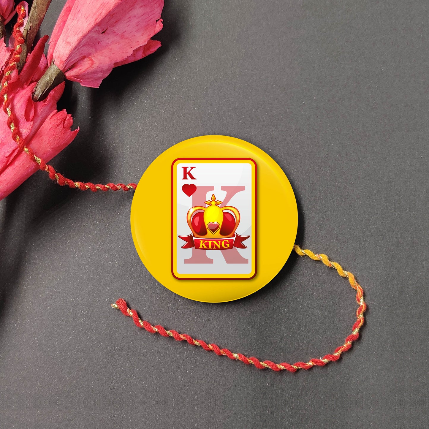 Indianvibez King Bhai Metal Rakhi with Fridge Magnet - Kids Rakhi - Swadesiicart