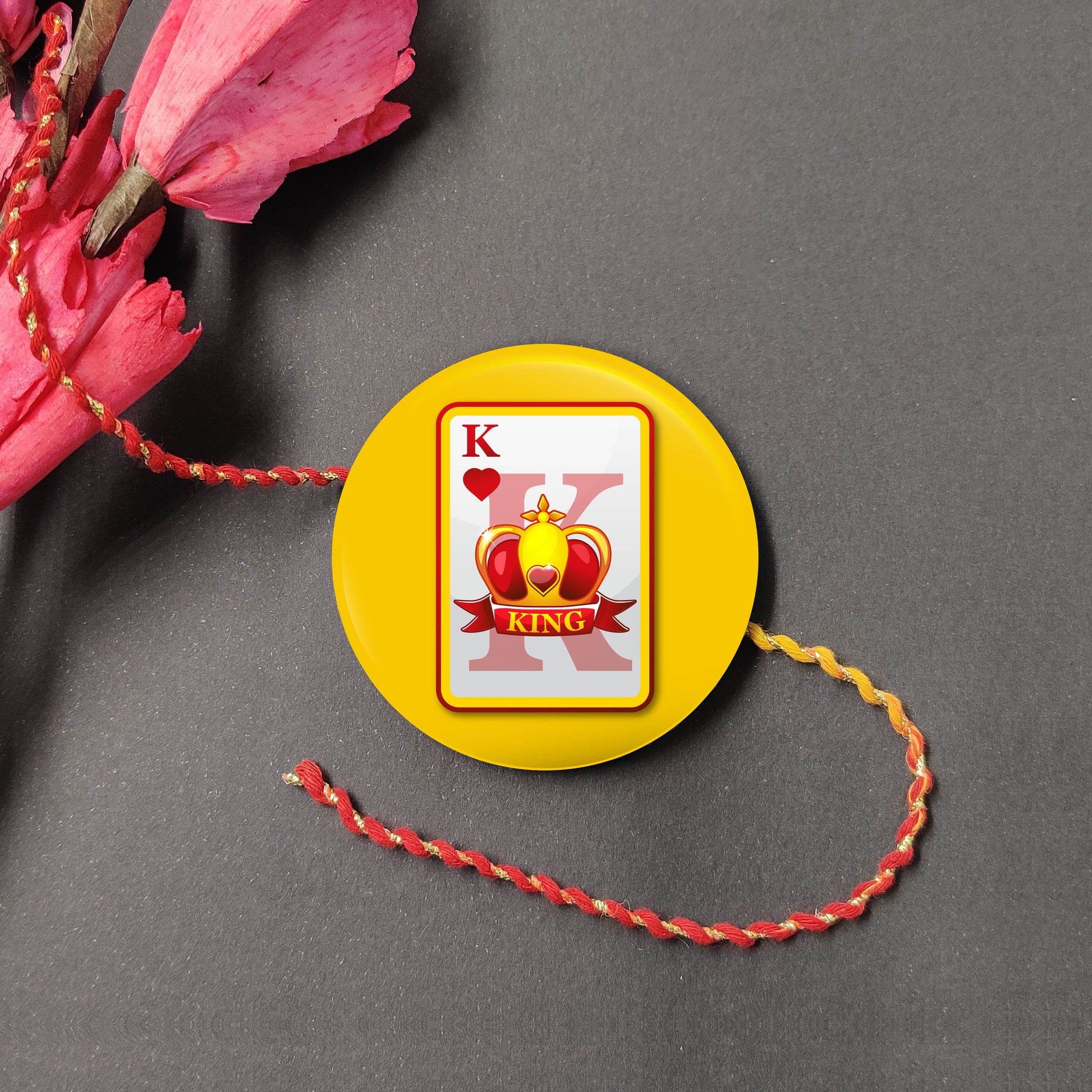 Indianvibez King Bhai Metal Rakhi with Fridge Magnet - Kids Rakhi - Swadesiicart