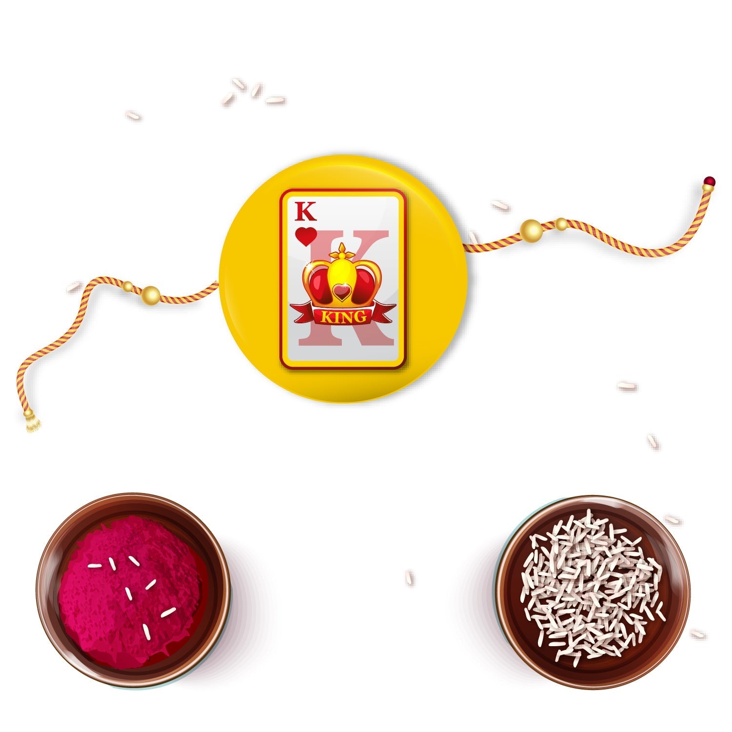Indianvibez King Bhai Metal Rakhi with Fridge Magnet - Kids Rakhi - Swadesiicart