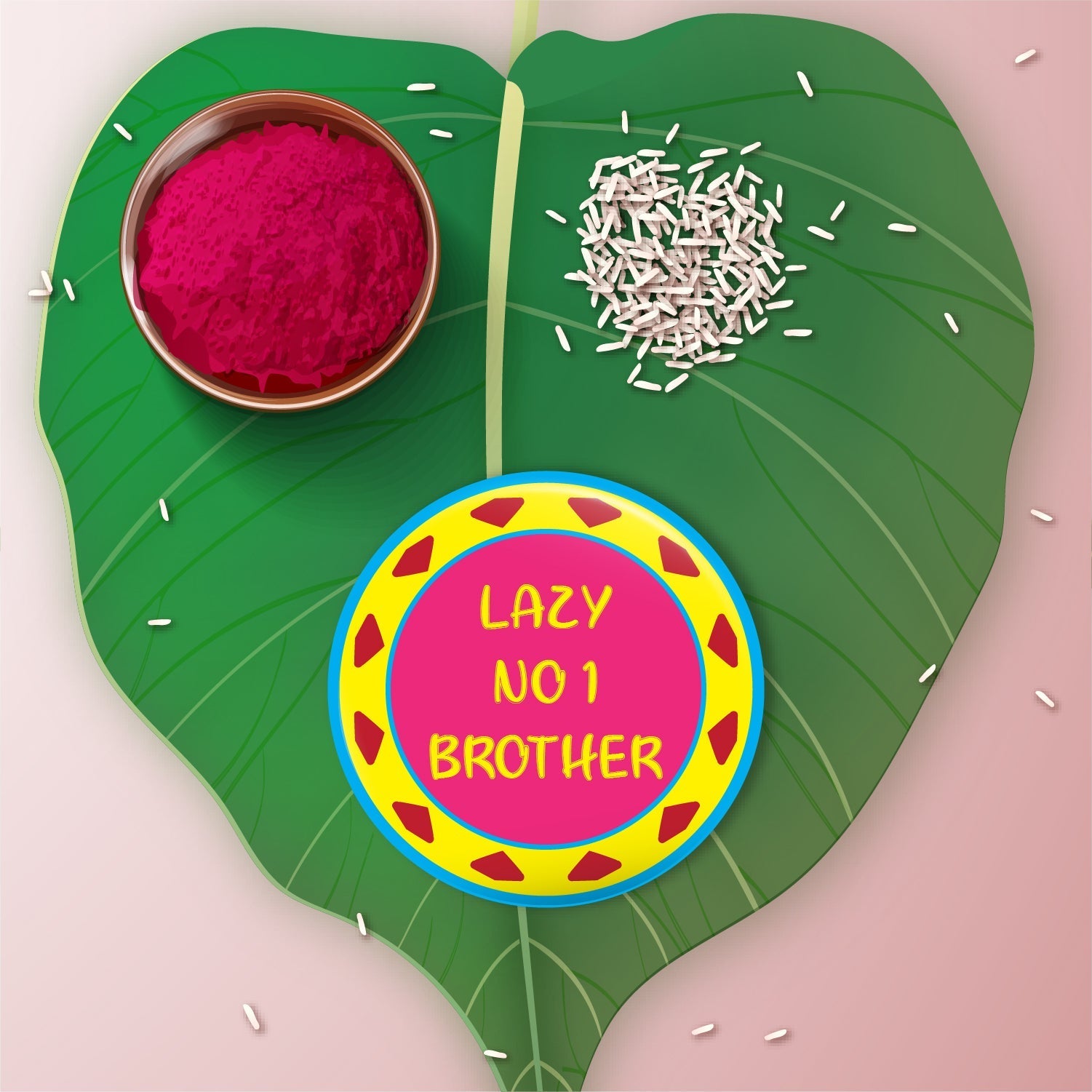 Indianvibez Lazy No 1 Brother Metal Rakhi with Fridge Magnet - Kids Rakhi - Swadesiicart