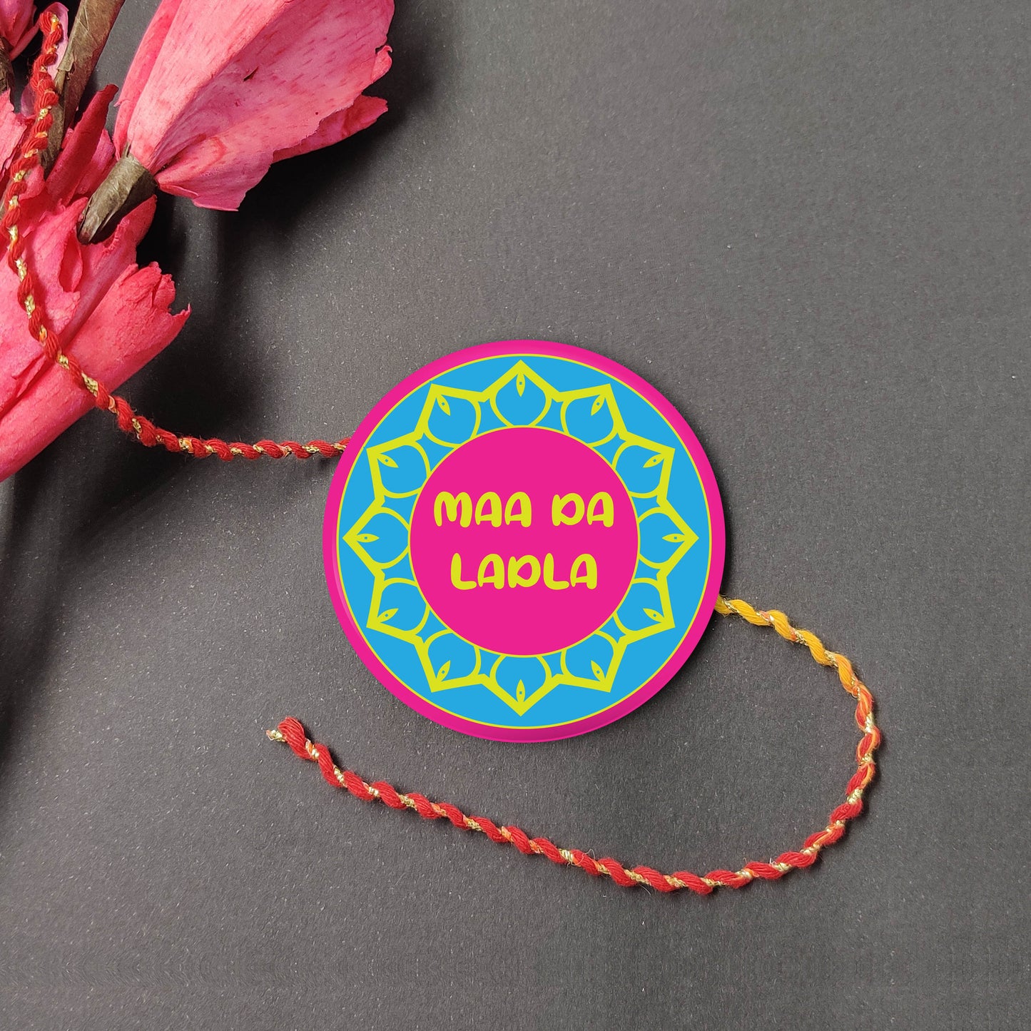 Indianvibez Maa Da Ladla Metal Rakhi with Fridge Magnet - Kids Rakhi - Swadesiicart