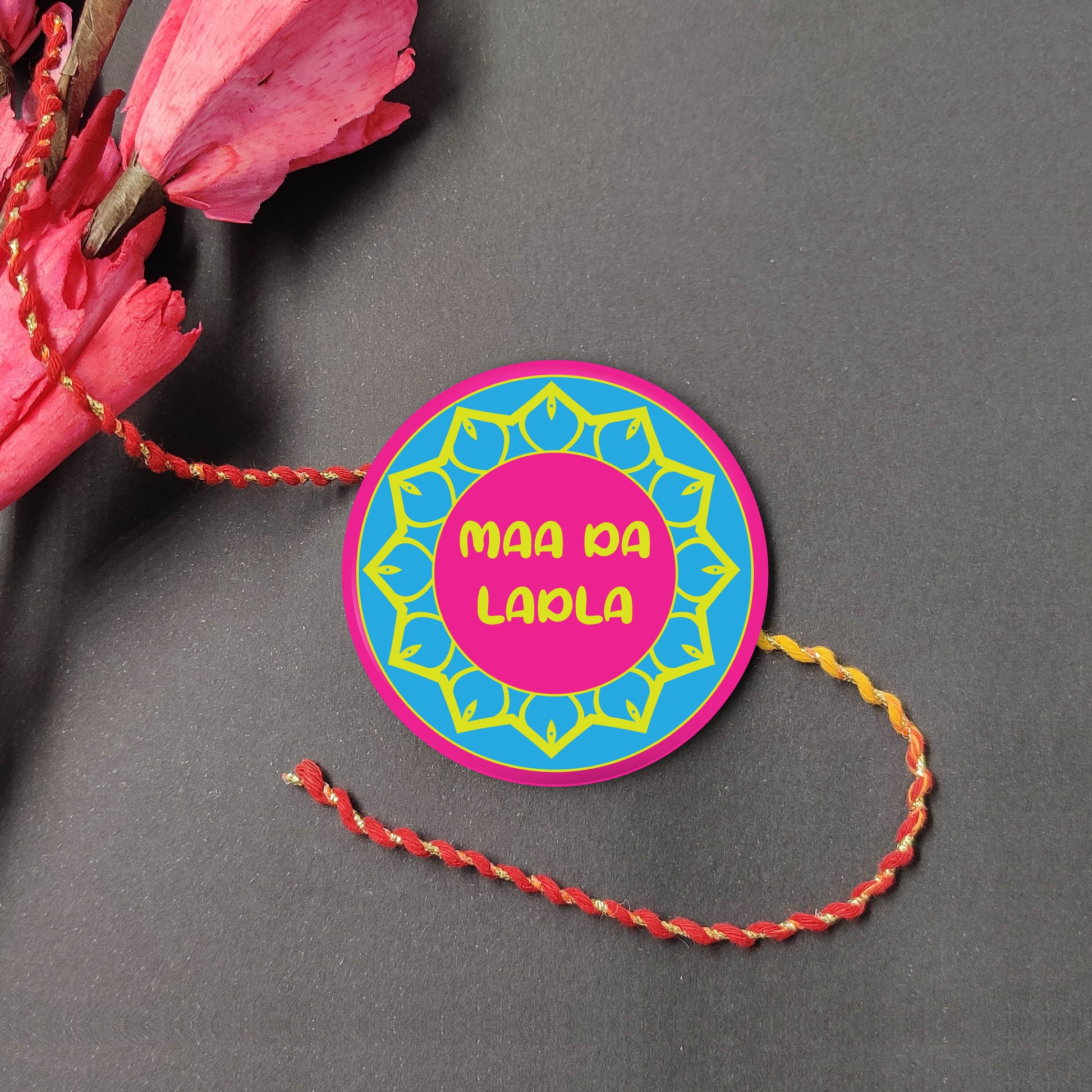 Indianvibez Maa Da Ladla Metal Rakhi with Fridge Magnet - Kids Rakhi - Swadesiicart