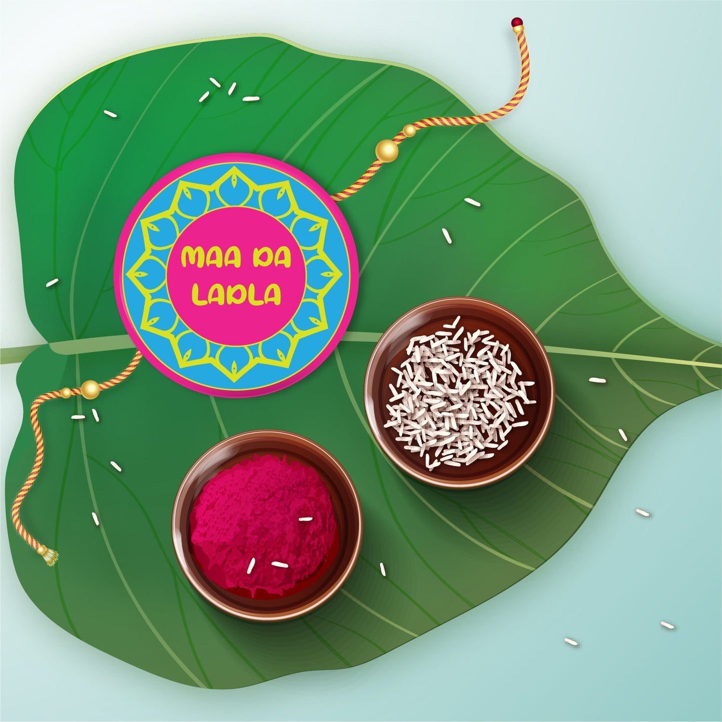 Indianvibez Maa Da Ladla Metal Rakhi with Fridge Magnet - Kids Rakhi - Swadesiicart