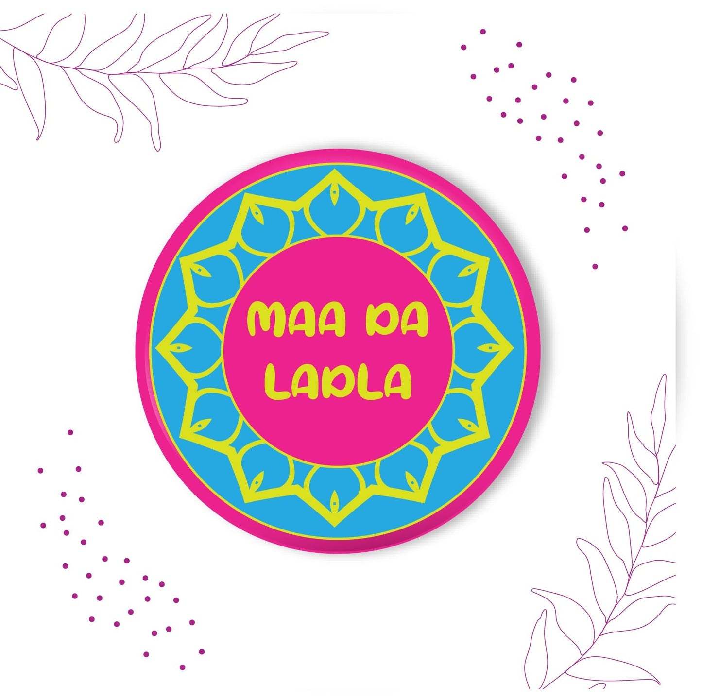 Indianvibez Maa Da Ladla Metal Rakhi with Fridge Magnet - Kids Rakhi - Swadesiicart