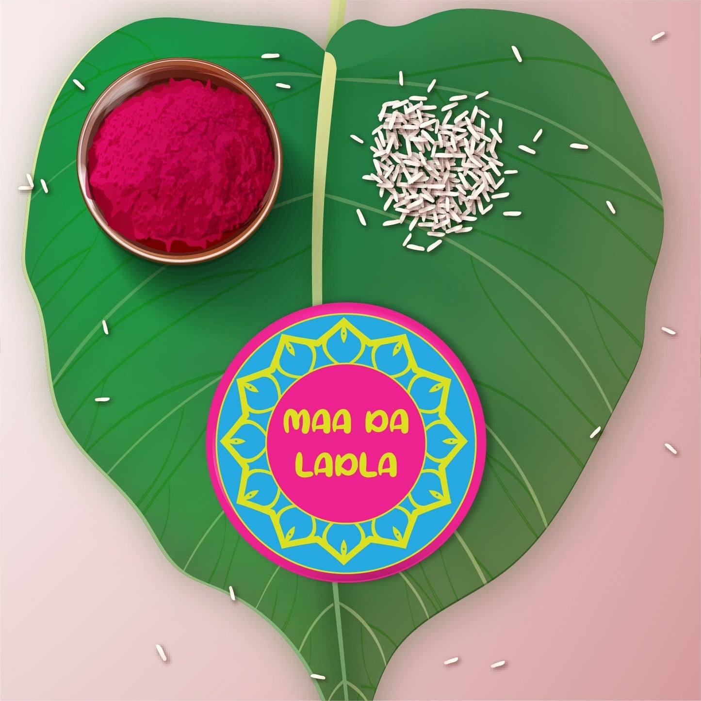 Indianvibez Maa Da Ladla Metal Rakhi with Fridge Magnet - Kids Rakhi - Swadesiicart