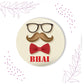 Indianvibez Moustache Bhai Metal Rakhi with Fridge Magnet - Kids Rakhi - Swadesiicart
