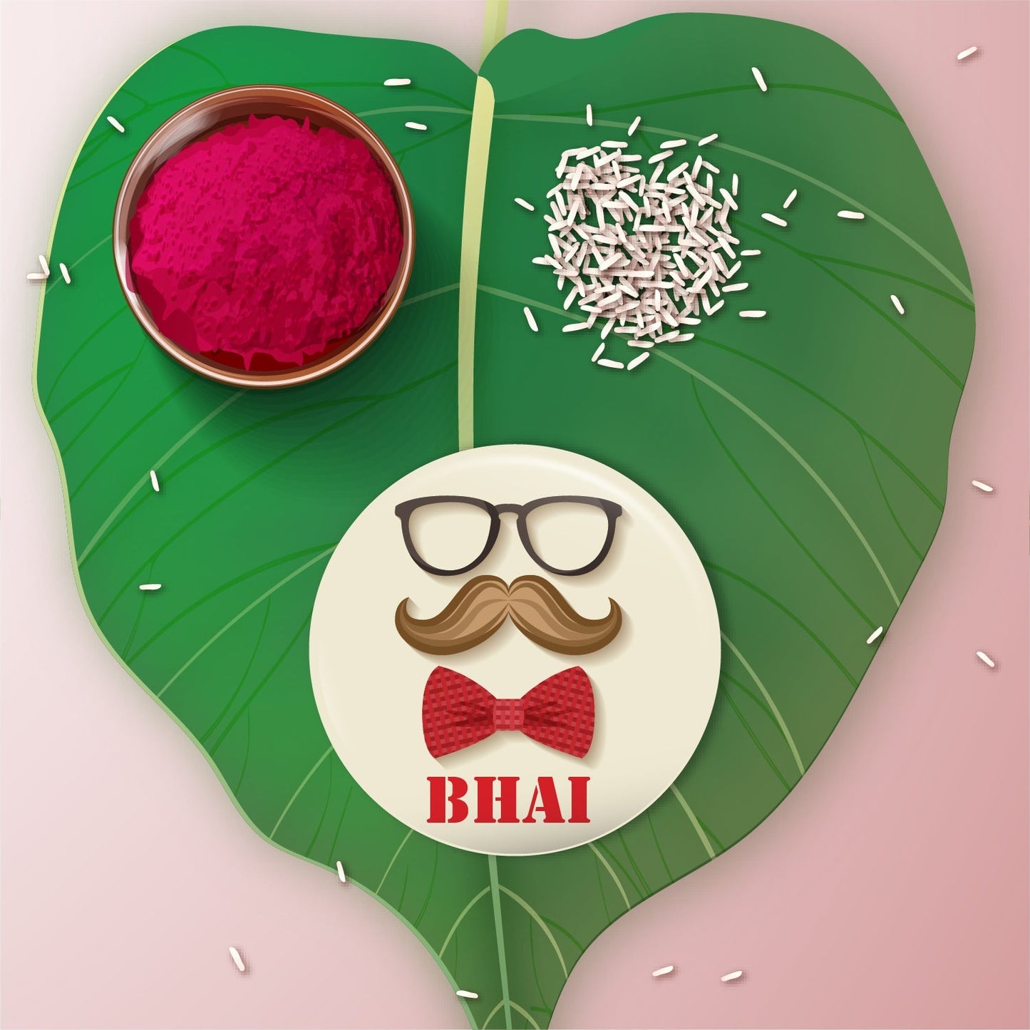 Indianvibez Moustache Bhai Metal Rakhi with Fridge Magnet - Kids Rakhi - Swadesiicart