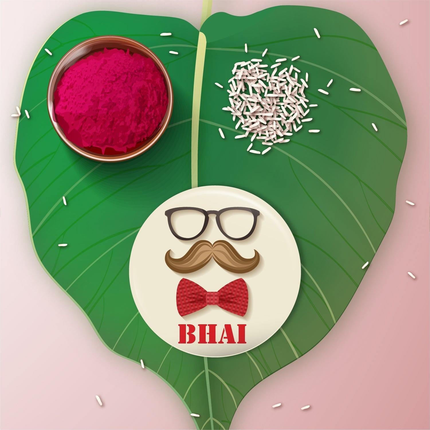 Indianvibez Moustache Bhai Metal Rakhi with Fridge Magnet - Kids Rakhi - Swadesiicart