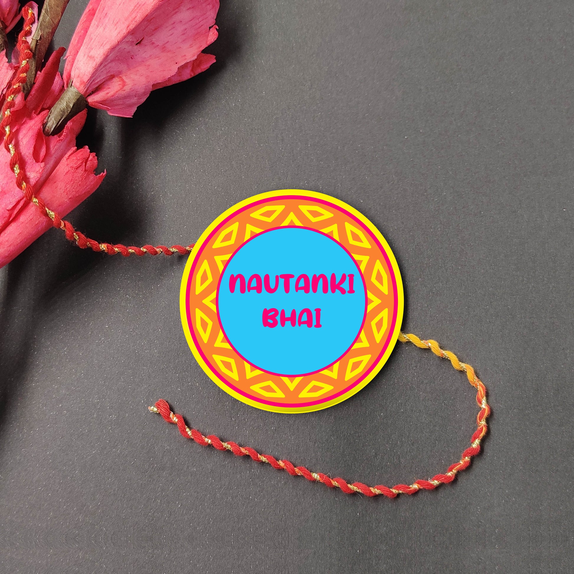 Indianvibez Nautanki Bhai Metal Rakhi with Fridge Magnet - Kids Rakhi - Swadesiicart