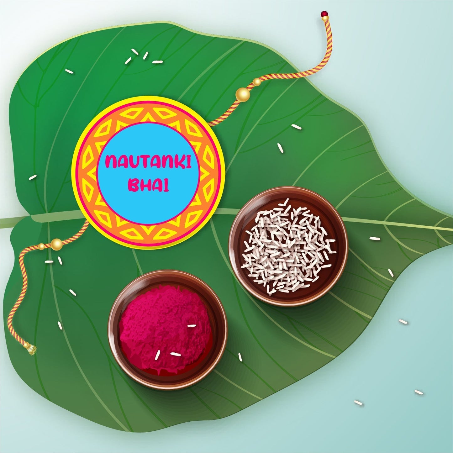 Indianvibez Nautanki Bhai Metal Rakhi with Fridge Magnet - Kids Rakhi - Swadesiicart
