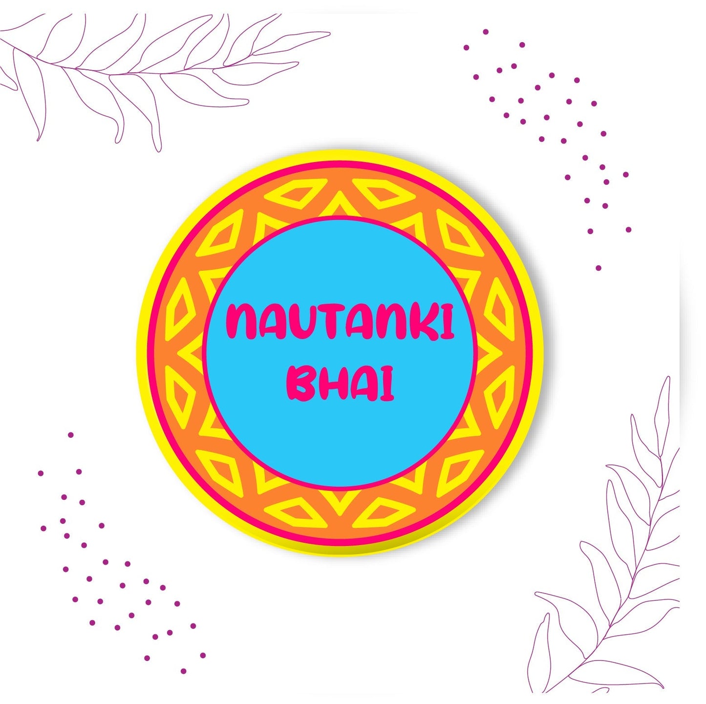 Indianvibez Nautanki Bhai Metal Rakhi with Fridge Magnet - Kids Rakhi - Swadesiicart