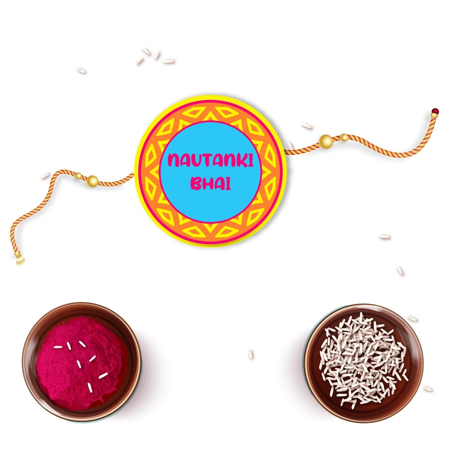 Indianvibez Nautanki Bhai Metal Rakhi with Fridge Magnet - Kids Rakhi - Swadesiicart