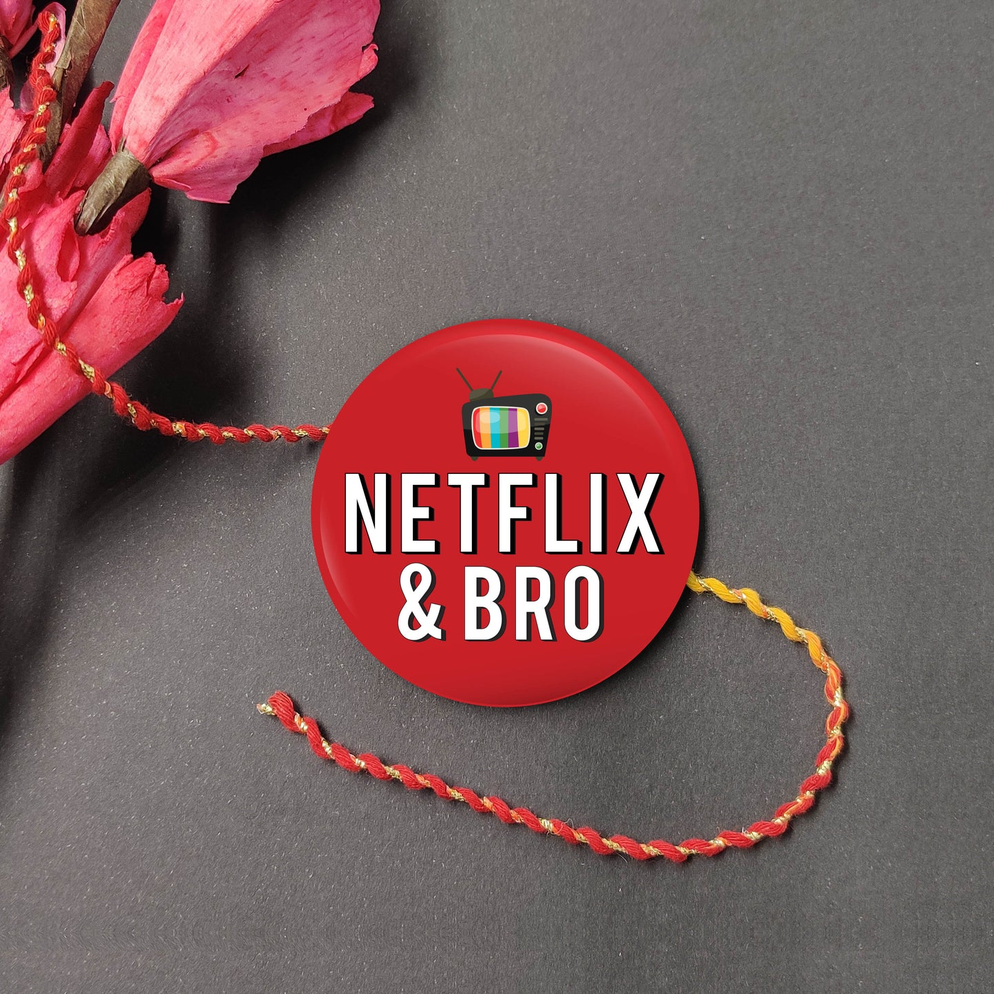 Indianvibez Netflix & Bro Metal Rakhi with Fridge Magnet - Kids Rakhi - Swadesiicart