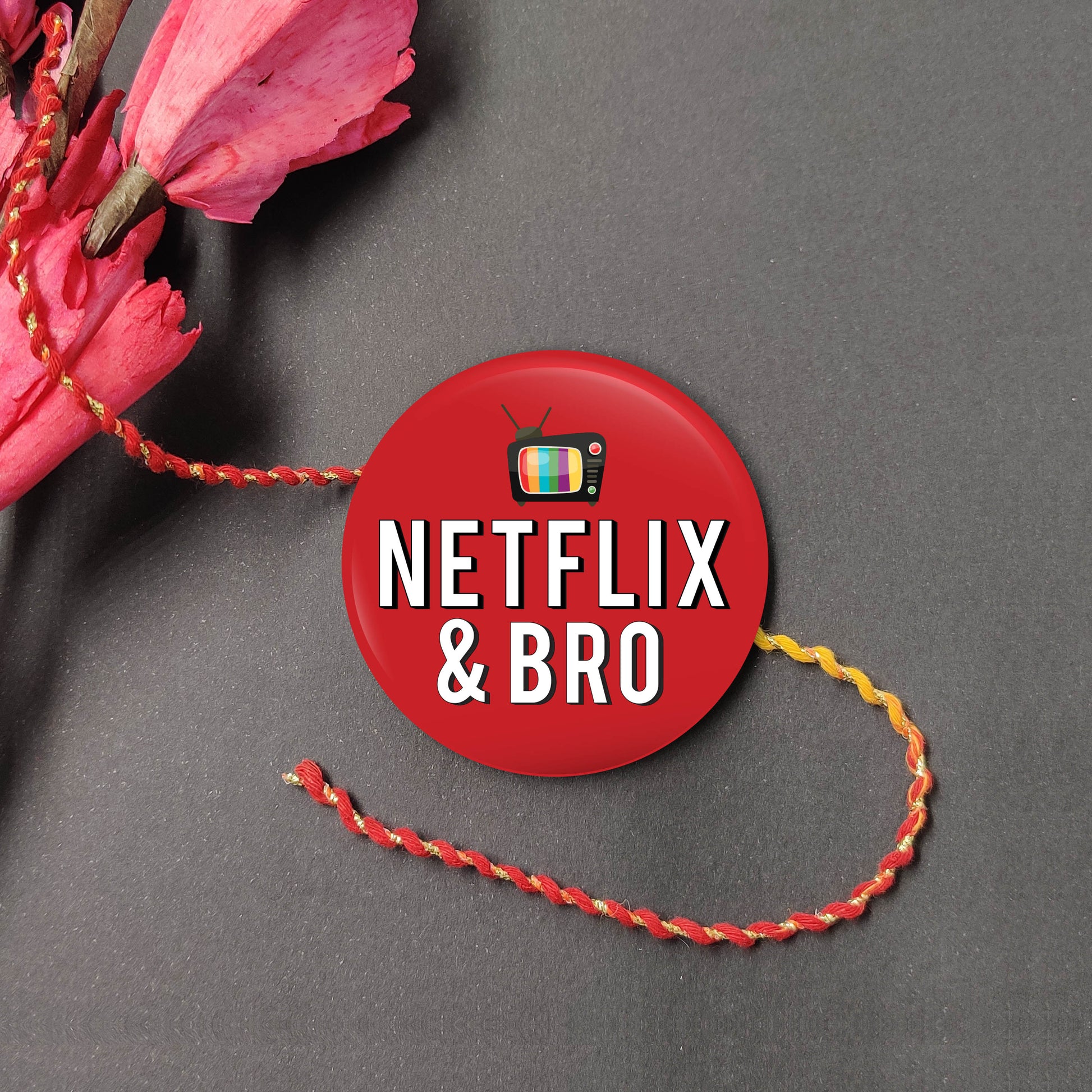 Indianvibez Netflix & Bro Metal Rakhi with Fridge Magnet - Kids Rakhi - Swadesiicart