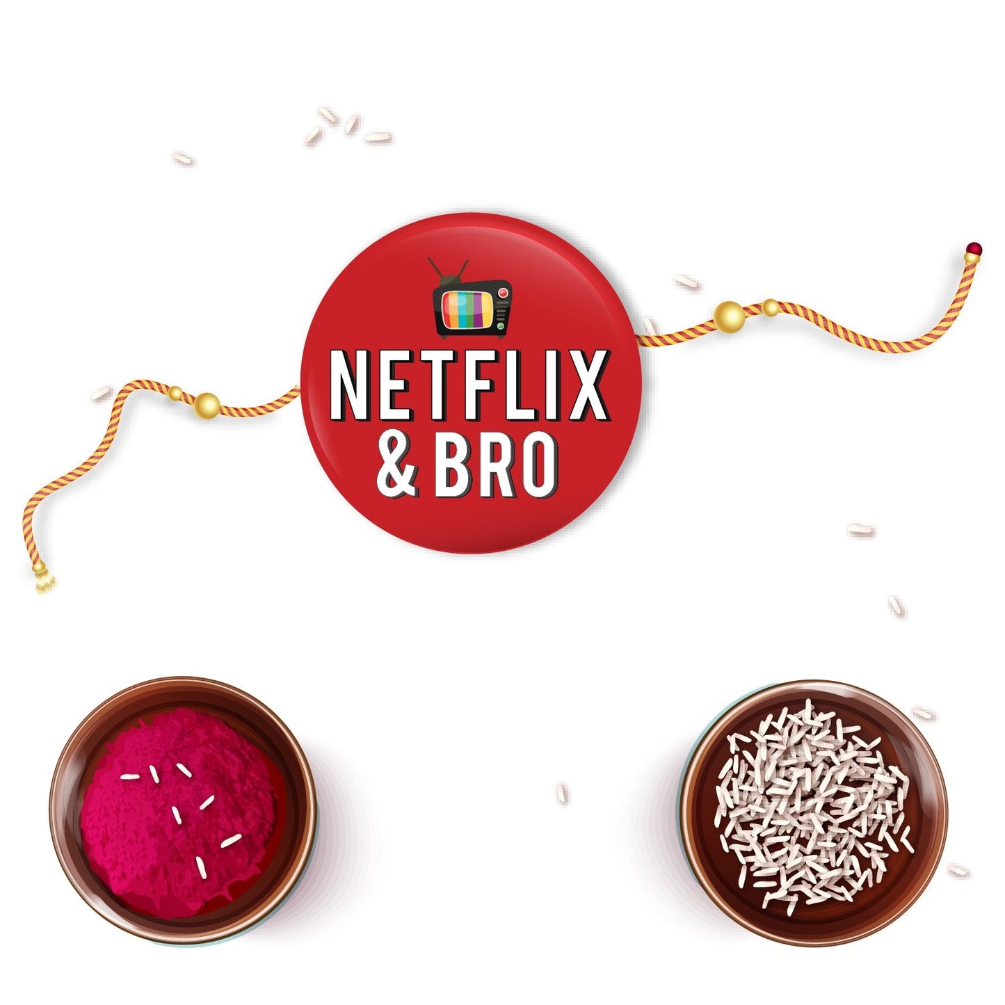 Indianvibez Netflix & Bro Metal Rakhi with Fridge Magnet - Kids Rakhi - Swadesiicart