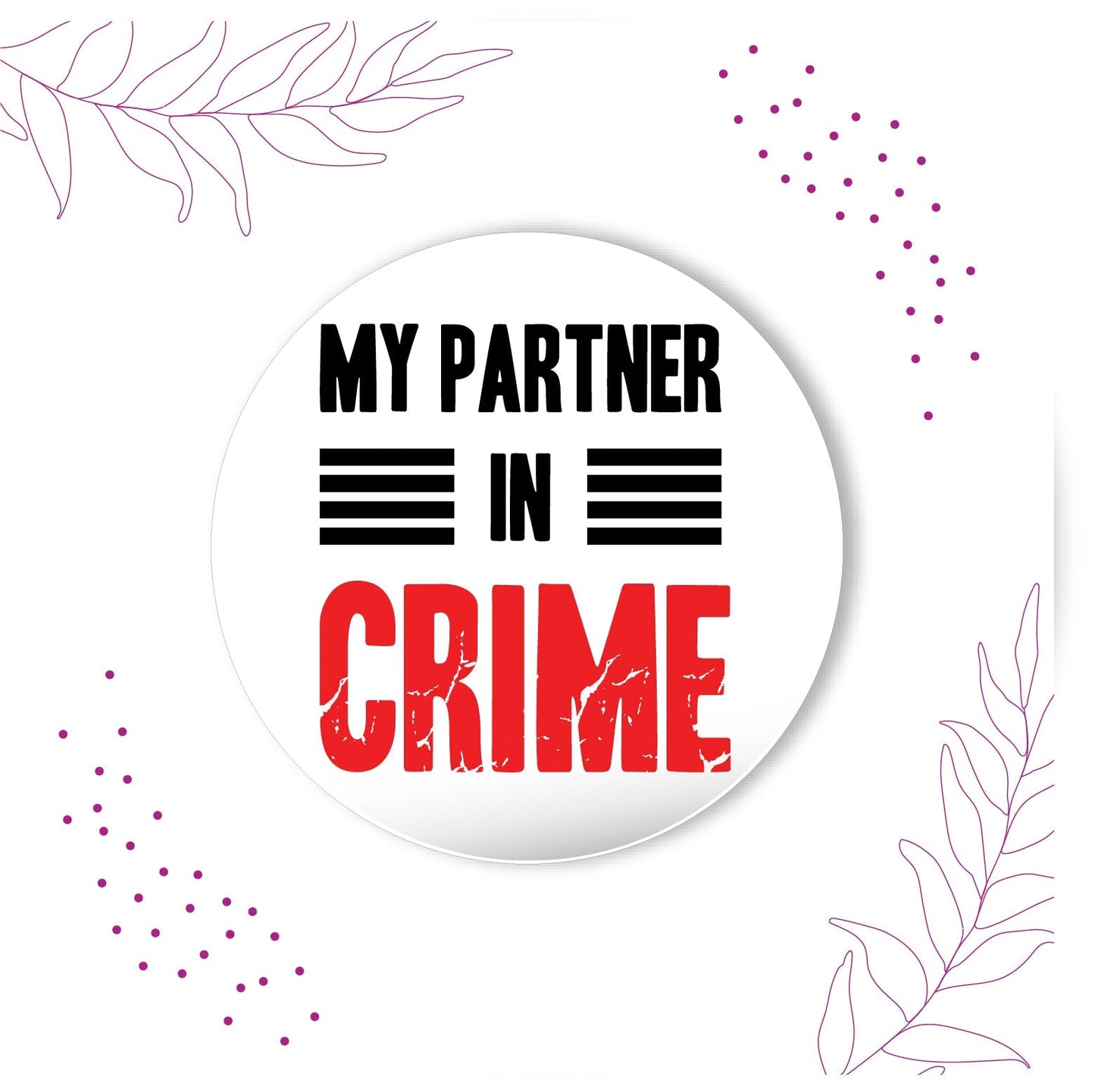 Indianvibez Partner in Crime Metal Rakhi with Fridge Magnet - Kids Rakhi - Swadesiicart