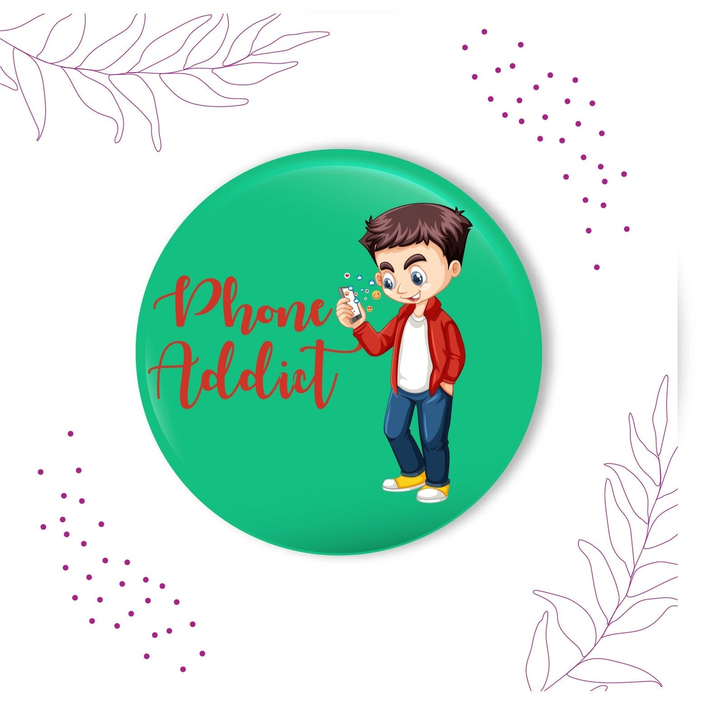 Indianvibez Phone Addict Metal Rakhi with Fridge Magnet - Kids Rakhi - Swadesiicart