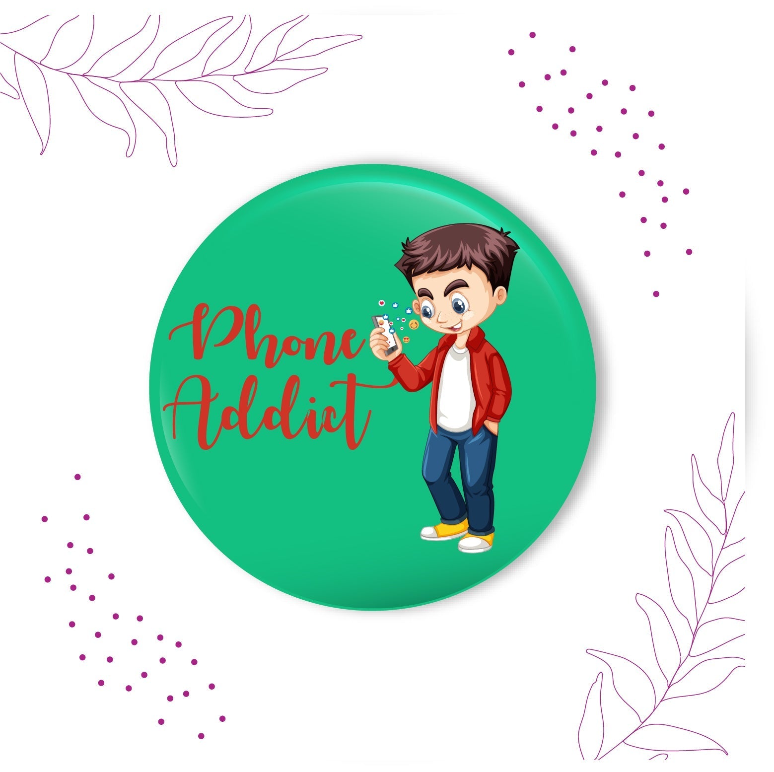 Indianvibez Phone Addict Metal Rakhi with Fridge Magnet - Kids Rakhi - Swadesiicart