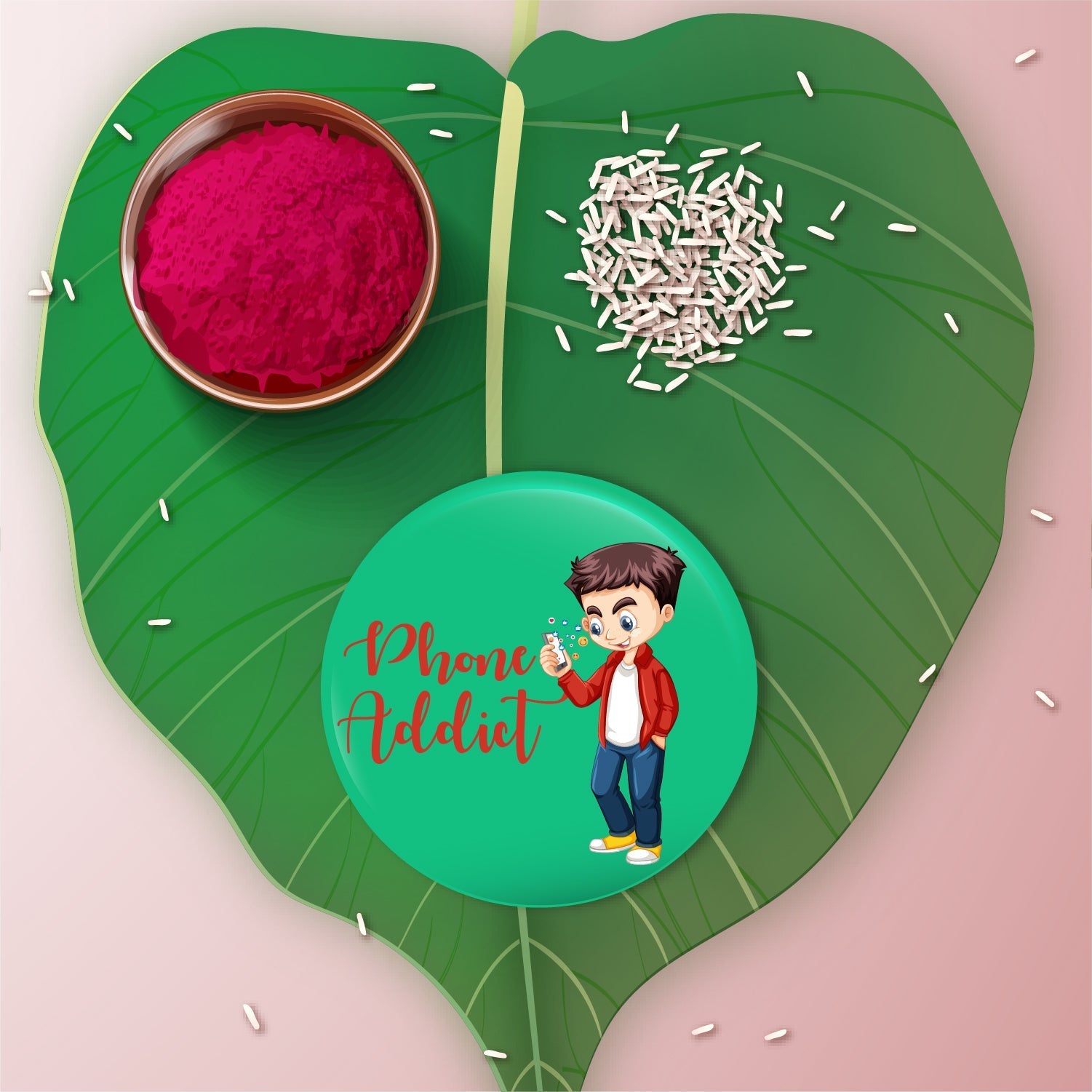 Indianvibez Phone Addict Metal Rakhi with Fridge Magnet - Kids Rakhi - Swadesiicart