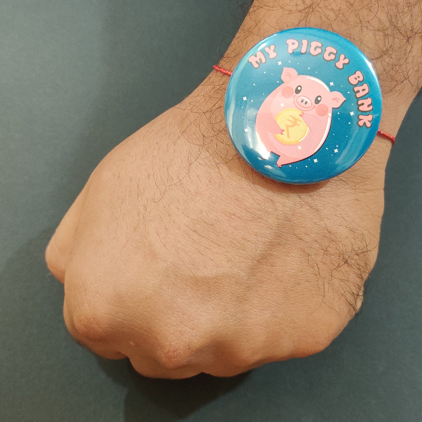 Indianvibez My Piggy Bank Metal Rakhi with Fridge Magnet - Kids Rakhi - Swadesiicart