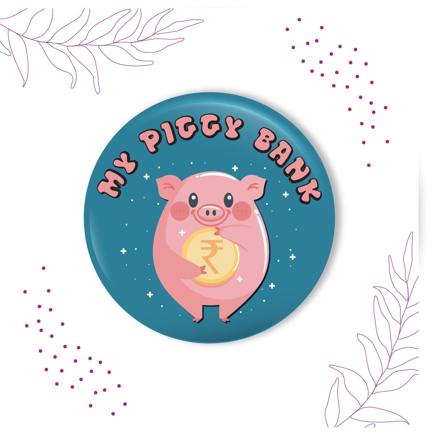 Indianvibez My Piggy Bank Metal Rakhi with Fridge Magnet - Kids Rakhi - Swadesiicart