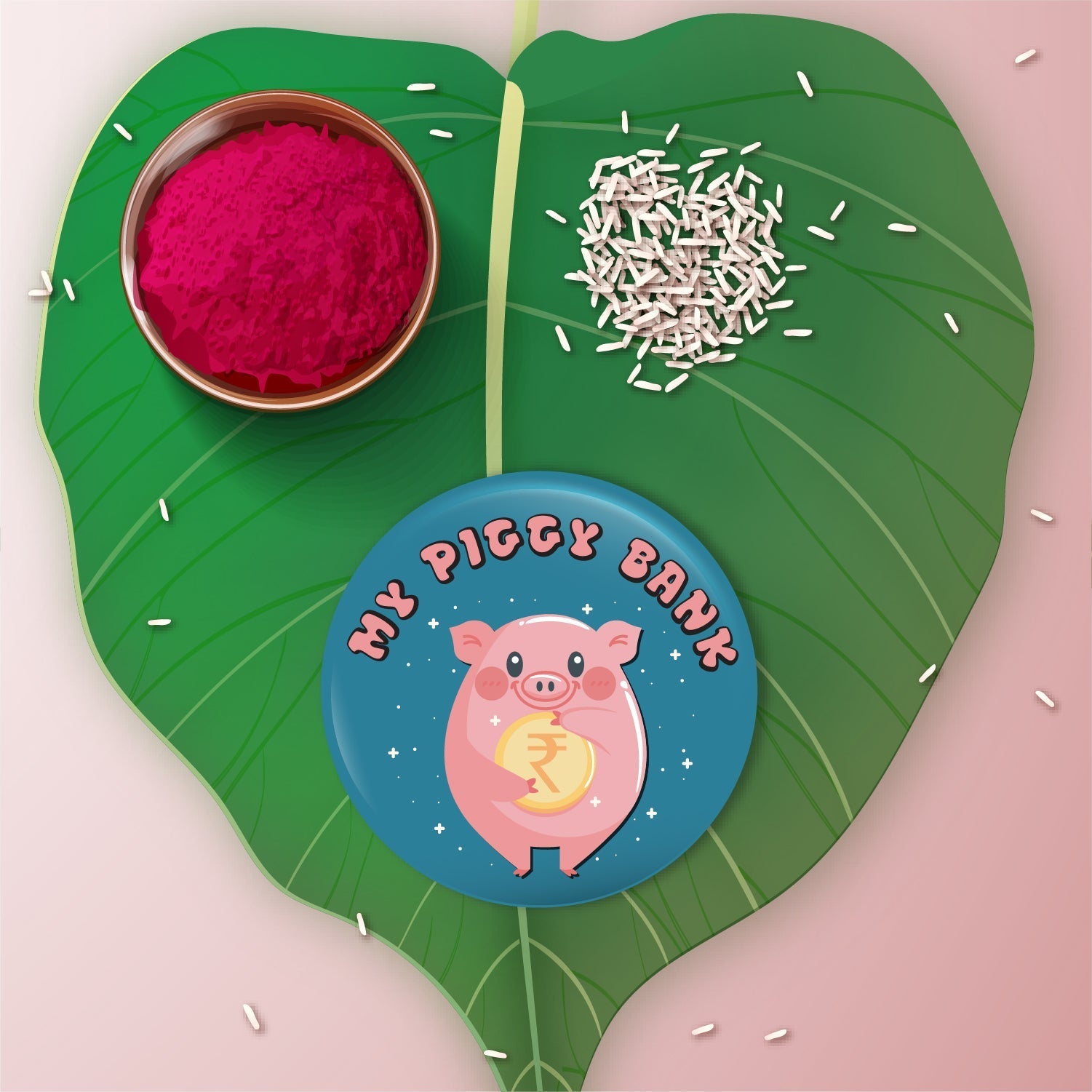 Indianvibez My Piggy Bank Metal Rakhi with Fridge Magnet - Kids Rakhi - Swadesiicart