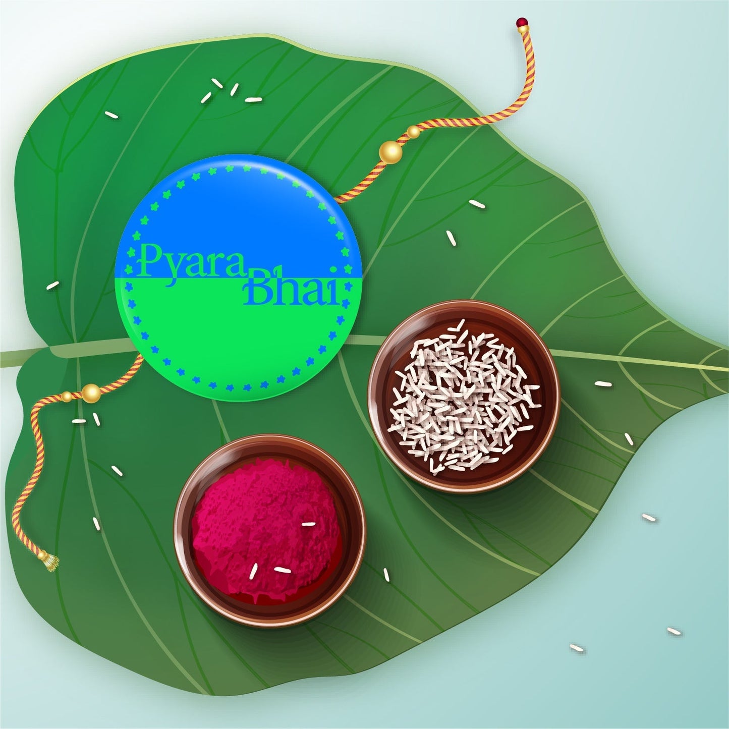 Indianvibez Pyara Bhai Metal Rakhi with Fridge Magnet - Kids Rakhi - Swadesiicart