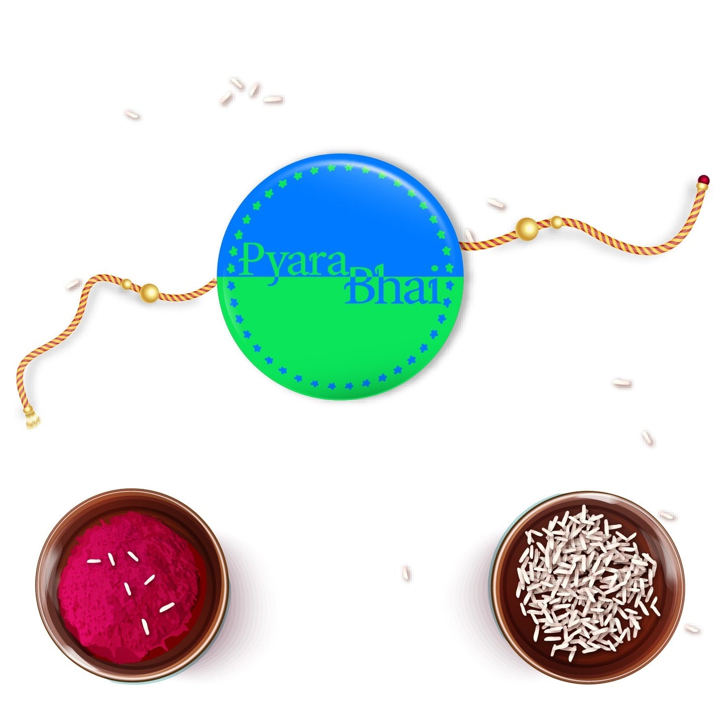 Indianvibez Pyara Bhai Metal Rakhi with Fridge Magnet - Kids Rakhi - Swadesiicart