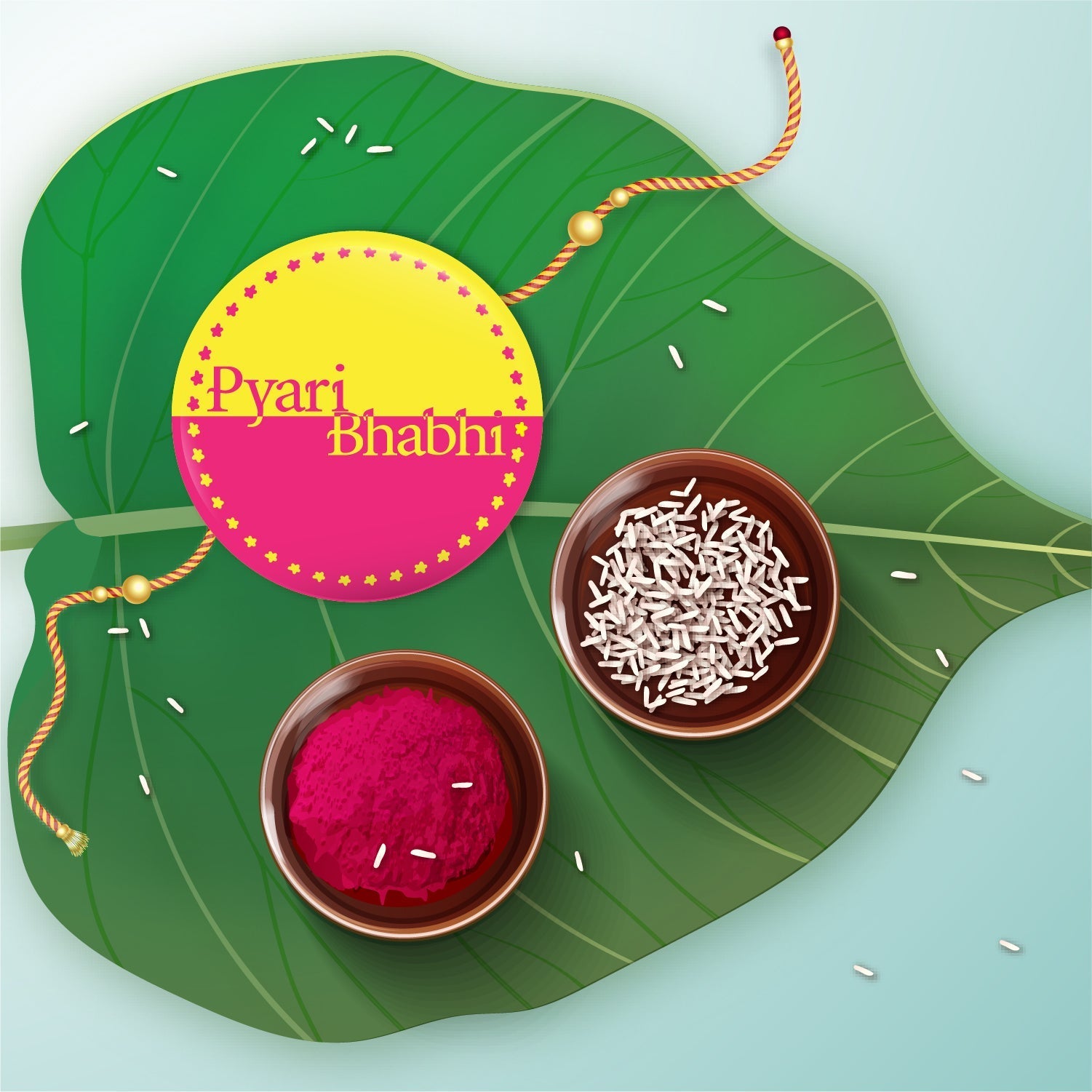Indianvibez Pyari Bhabhi Metal Rakhi/Lumba with Fridge Magnet - Kids Rakhi - Swadesiicart