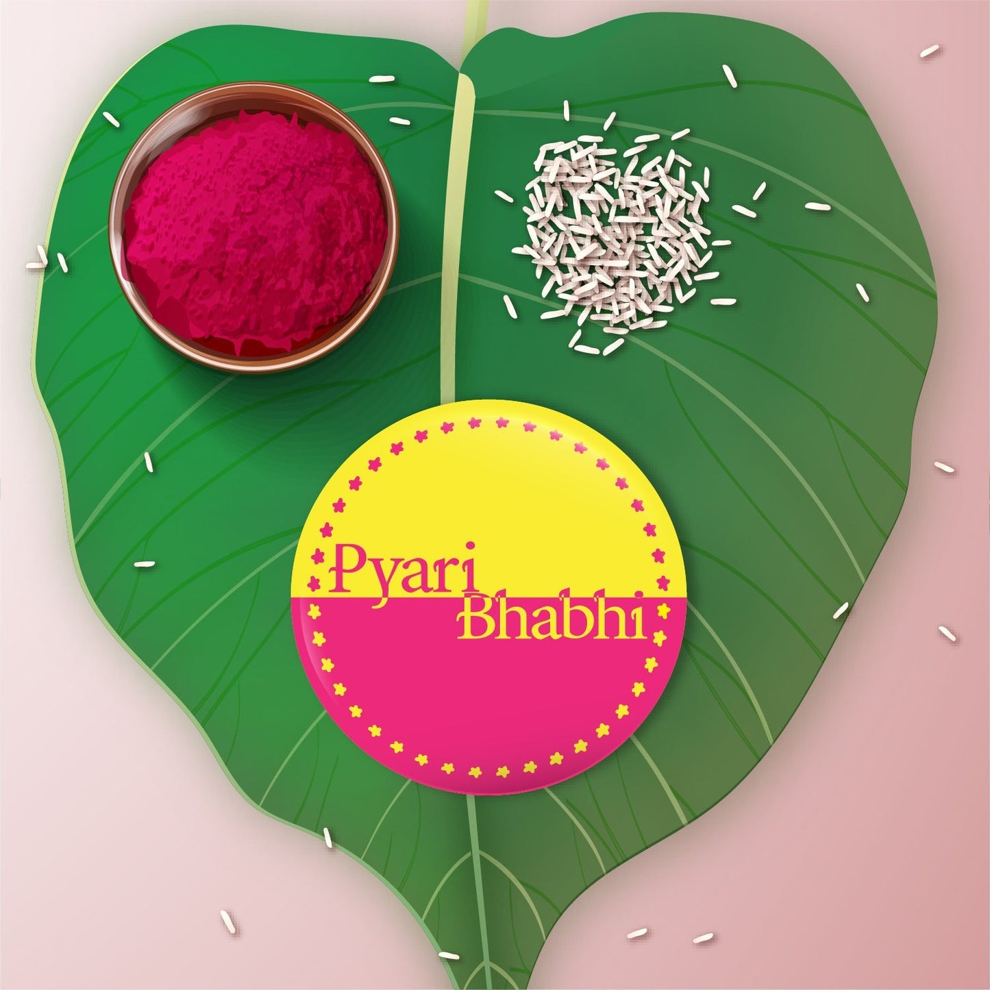 Indianvibez Pyari Bhabhi Metal Rakhi/Lumba with Fridge Magnet - Kids Rakhi - Swadesiicart