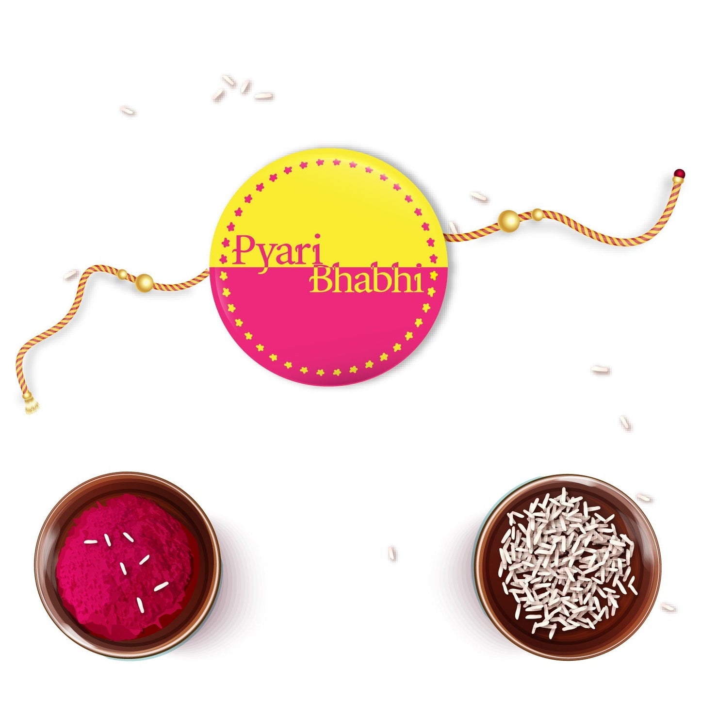 Indianvibez Pyari Bhabhi Metal Rakhi/Lumba with Fridge Magnet - Kids Rakhi - Swadesiicart