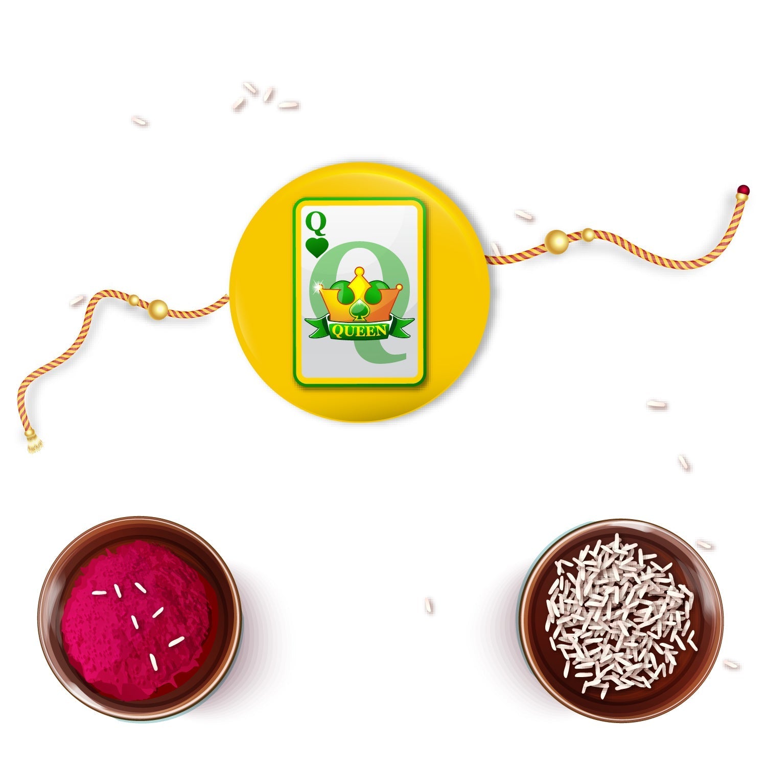 Indianvibez Queen Metal Rakhi/Lumba with Fridge Magnet - Kids Rakhi - Swadesiicart