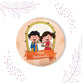 Indianvibez Happy Raksha Bandhan Metal Rakhi with Fridge Magnet - Kids Rakhi - Swadesiicart