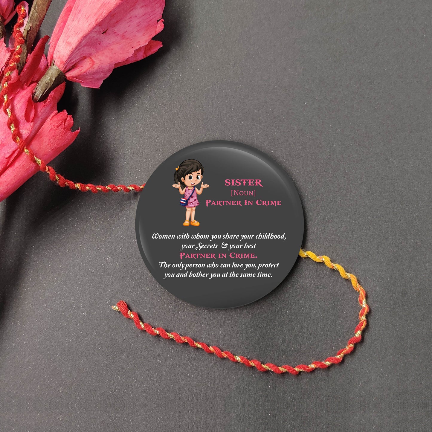 Indianvibez Sister Metal Rakhi/Lumba with Fridge Magnet - Kids Rakhi - Swadesiicart