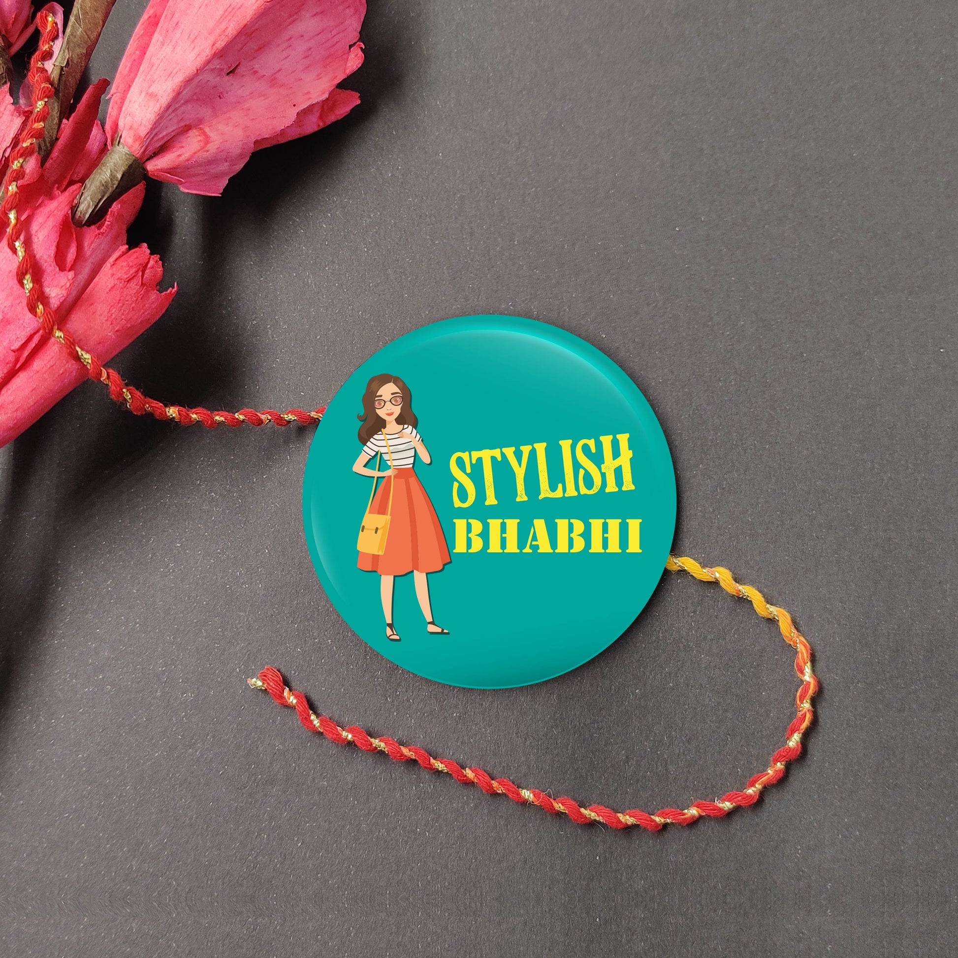 Indianvibez Stylish Bhabhi Metal Rakhi/Lumba with Fridge Magnet - Kids Rakhi - Swadesiicart