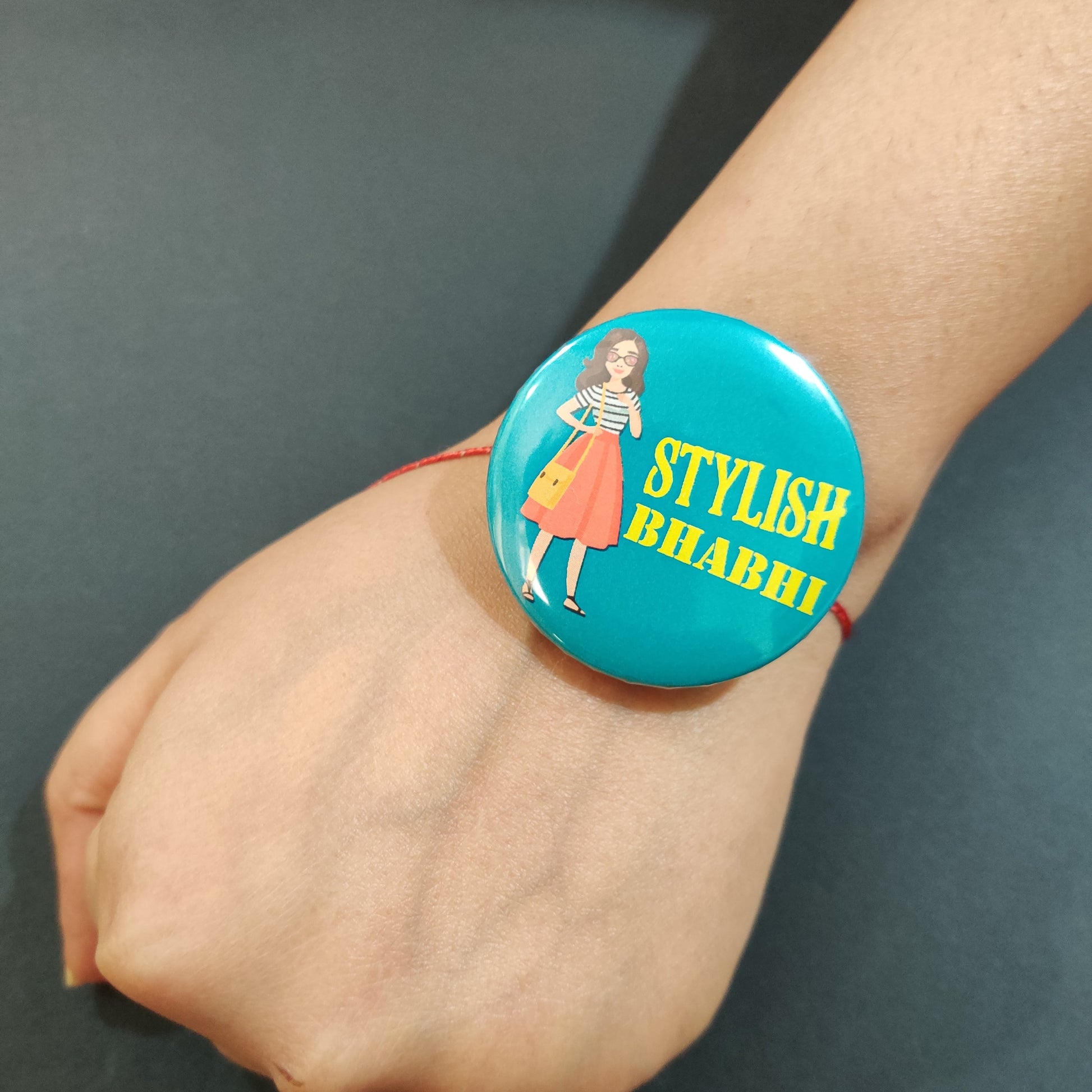 Indianvibez Stylish Bhabhi Metal Rakhi/Lumba with Fridge Magnet - Kids Rakhi - Swadesiicart