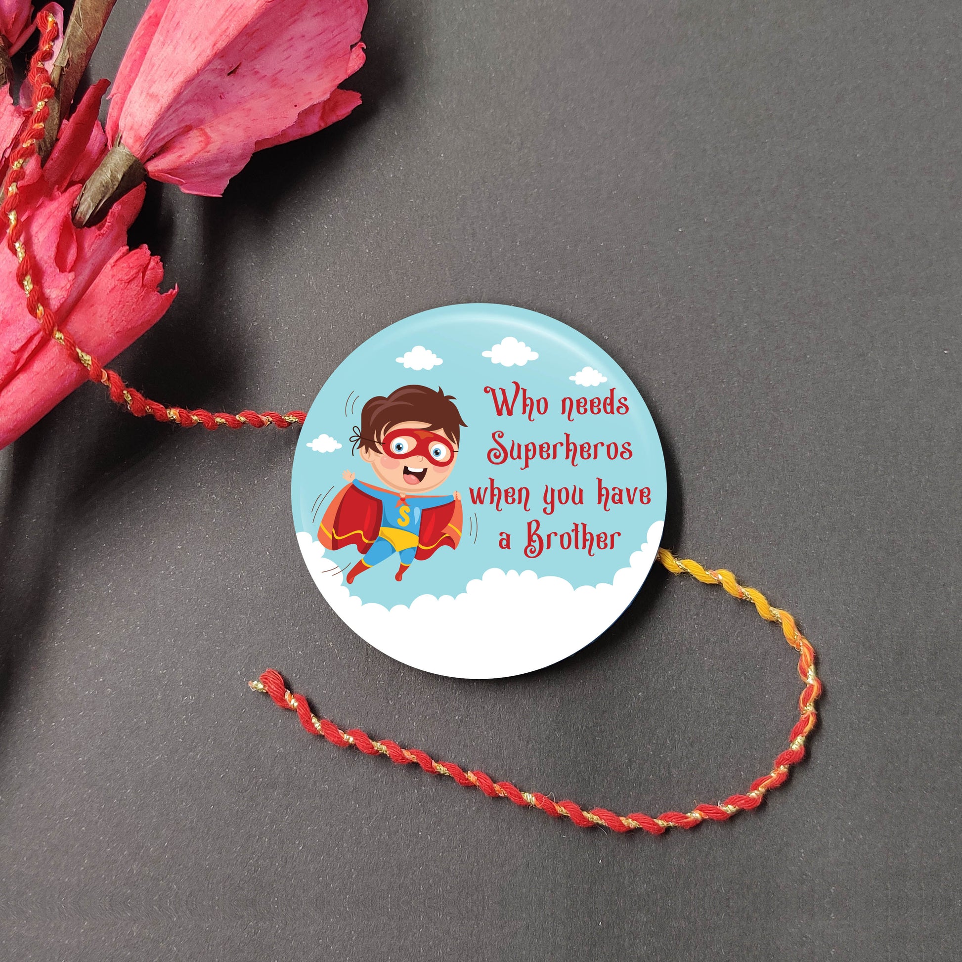 Indianvibez Superhero Metal Rakhi with Fridge Magnet - Kids Rakhi - Swadesiicart