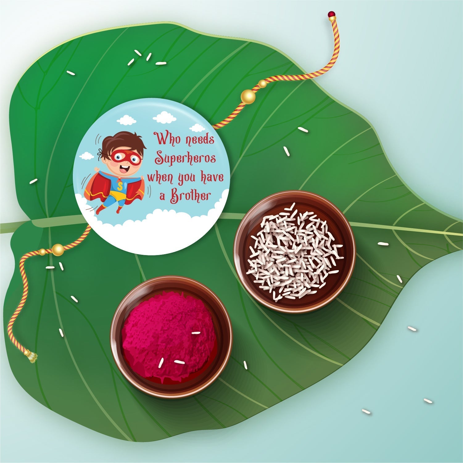 Indianvibez Superhero Metal Rakhi with Fridge Magnet - Kids Rakhi - Swadesiicart