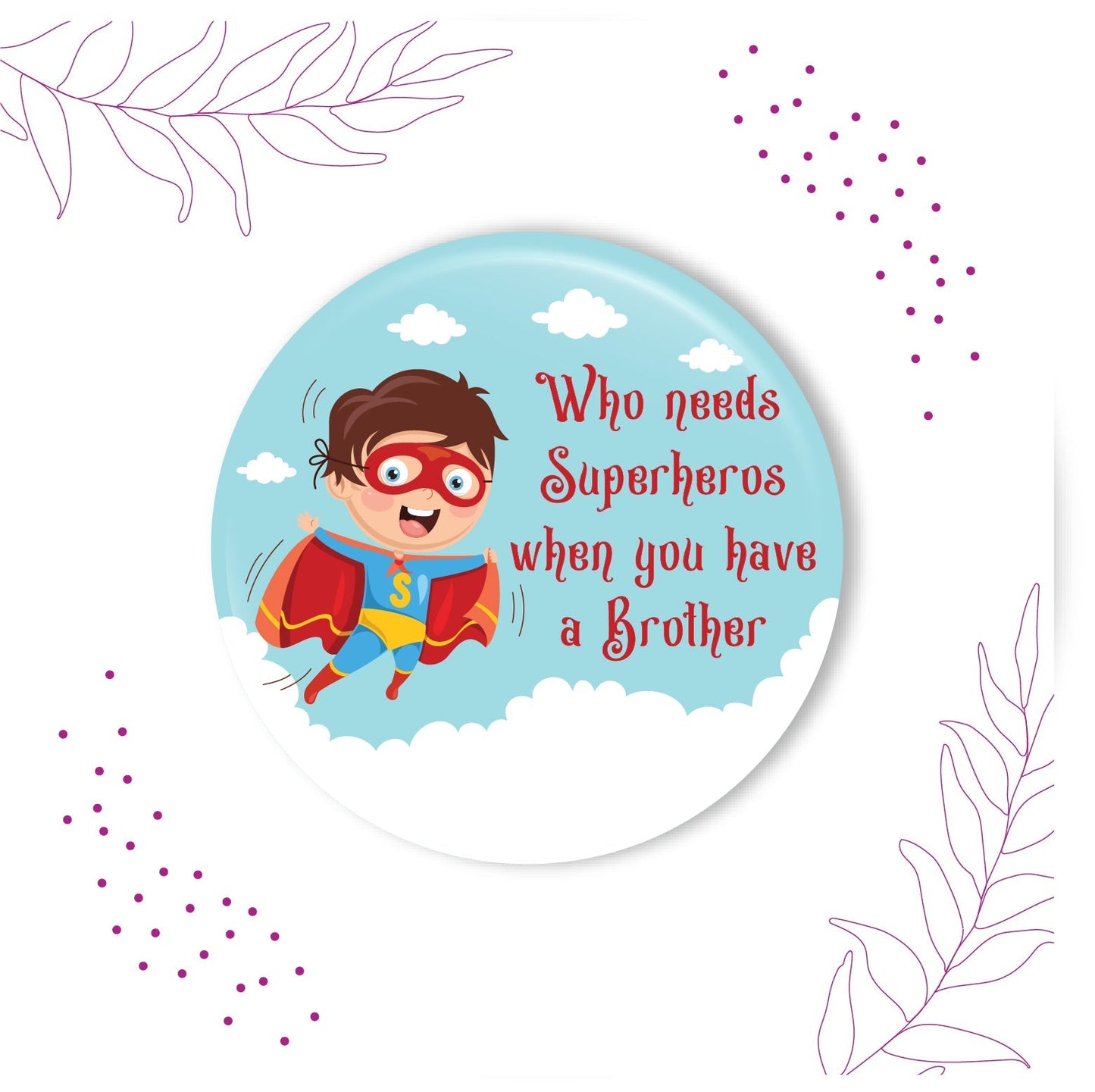 Indianvibez Superhero Metal Rakhi with Fridge Magnet - Kids Rakhi - Swadesiicart