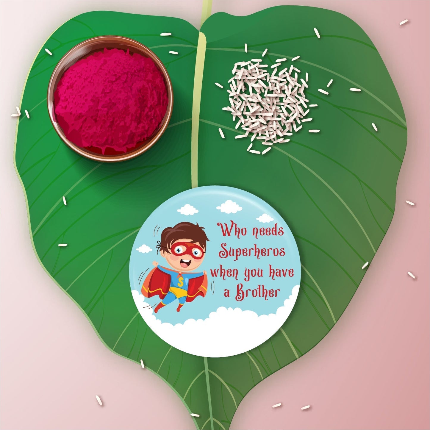Indianvibez Superhero Metal Rakhi with Fridge Magnet - Kids Rakhi - Swadesiicart