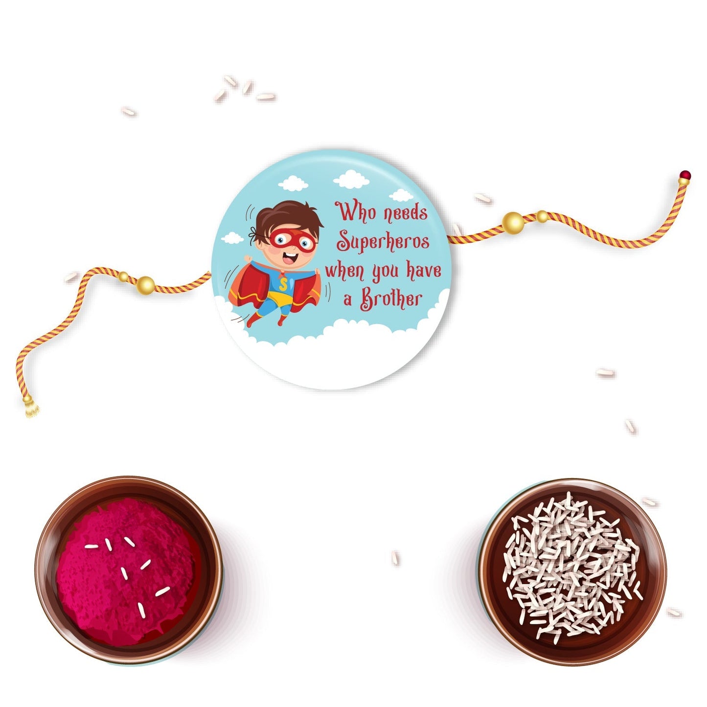 Indianvibez Superhero Metal Rakhi with Fridge Magnet - Kids Rakhi - Swadesiicart