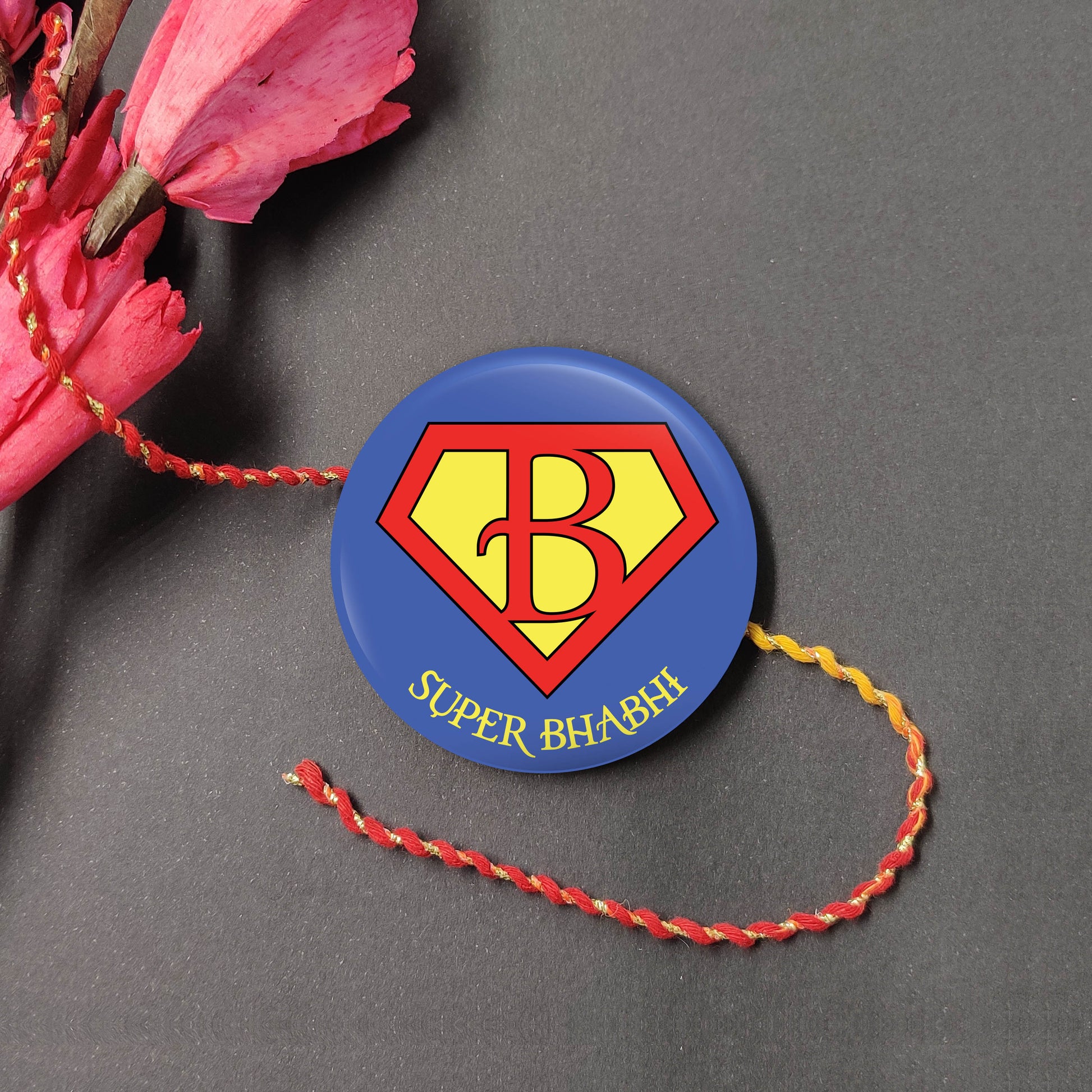 Indianvibez Super Bhabhi Metal Rakhi/Lumba with Fridge Magnet - Kids Rakhi - Swadesiicart