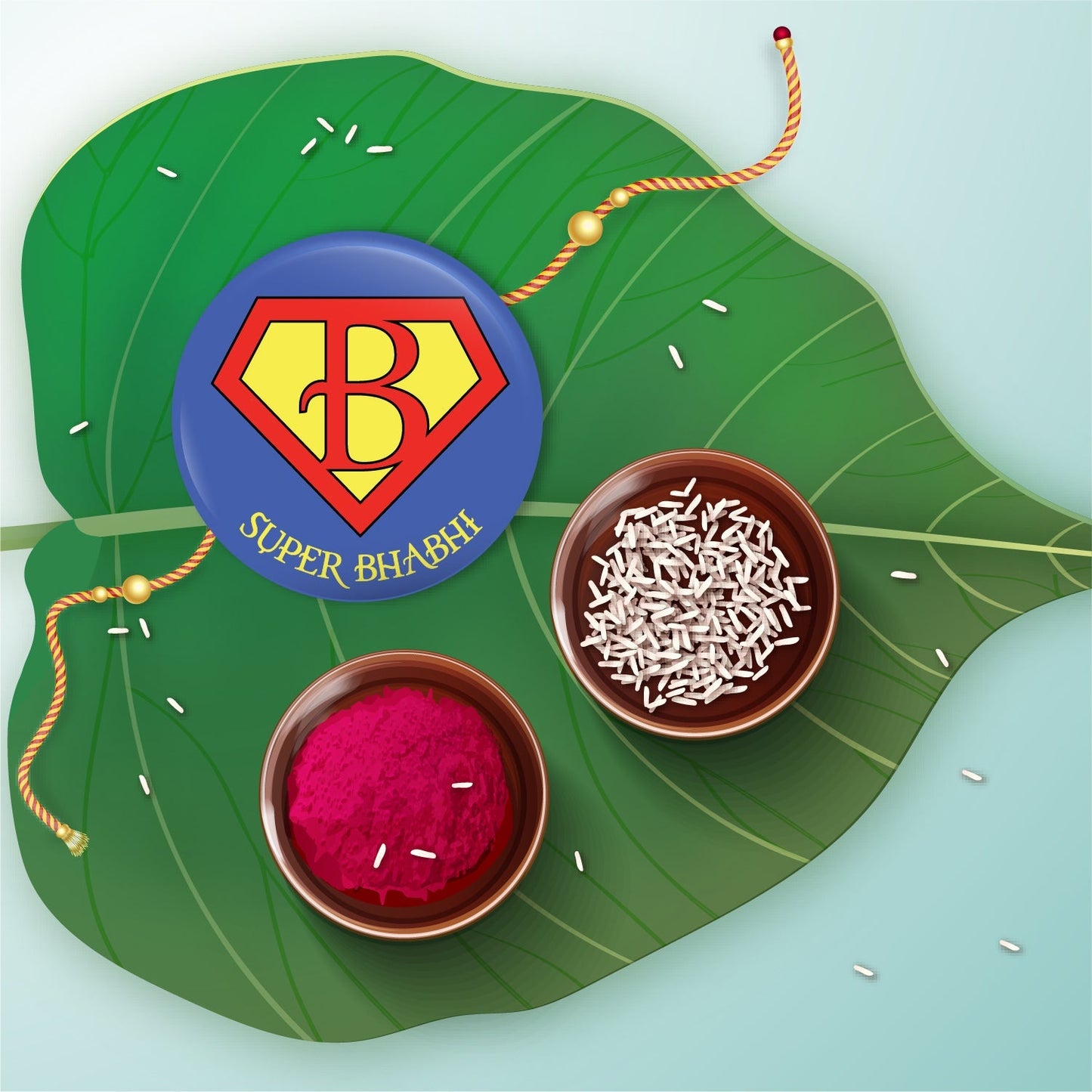 Indianvibez Super Bhabhi Metal Rakhi/Lumba with Fridge Magnet - Kids Rakhi - Swadesiicart